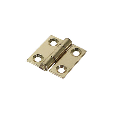 (PACK OF 1 PAIR) Plain Butt Hinge (1838) – Electro Brass Fixed Pin Square Corner Steel Door Hinge for Internal Doors & Cabinets