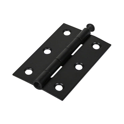 (PACK OF 1 PAIR) Plain Butt Hinge (1840) – Black Loose Pin Door Hinge for Internal Doors – Steel Construction
