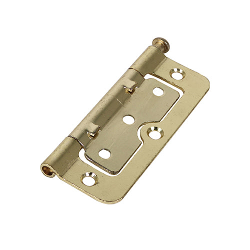 (PACK OF 1 PAIR) Hurlinge Loose Pin (104Z) Electro Brass – Flush Fit Cabinet & Cupboard Hinge with Offset Knuckle and Easy Door Removal