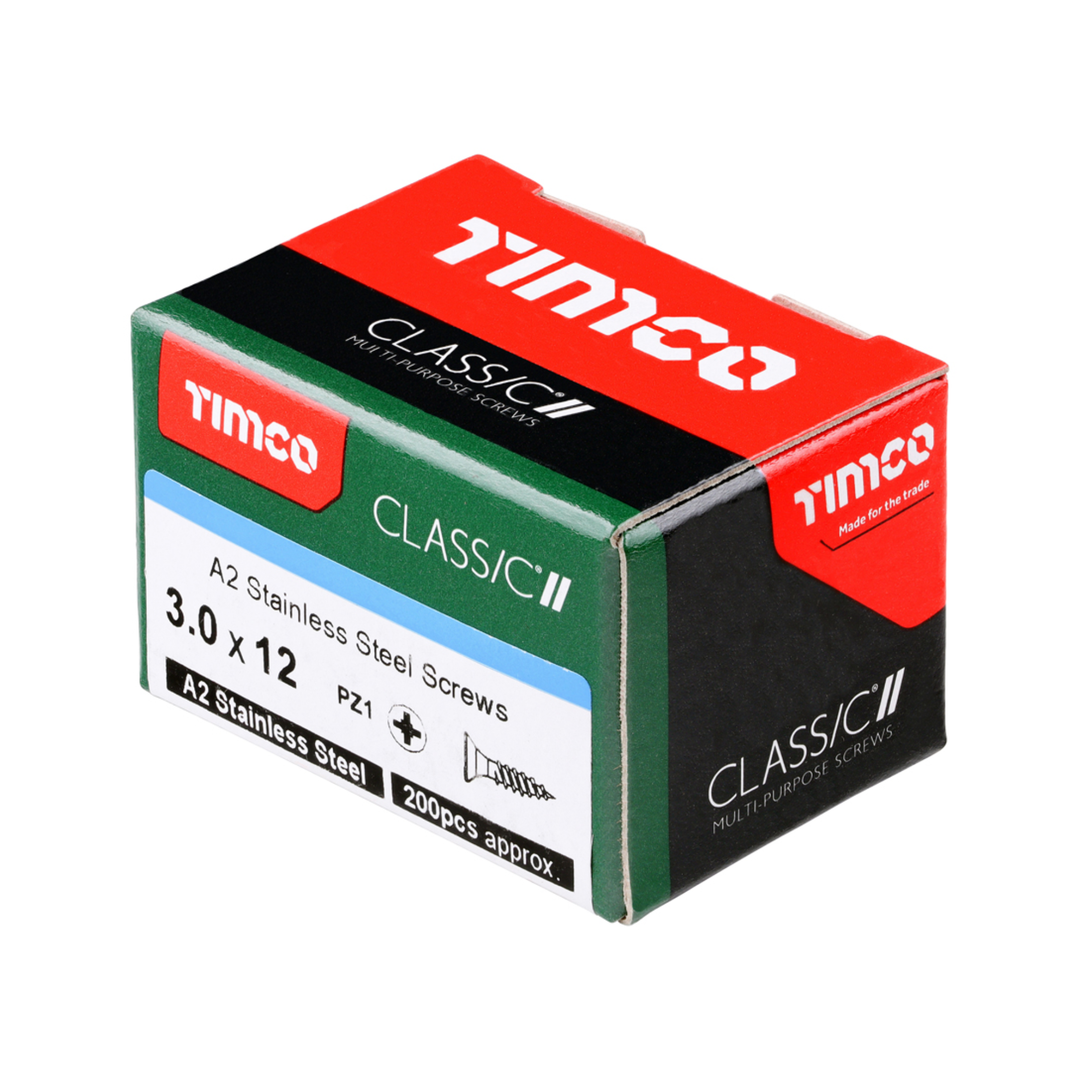 TIMCO A2 Stainless Steel Multi-Purpose Screws – Corrosion Resistant PZ Countersunk Fixings for Wood, MDF & Plastic – Multiple Sizes Available