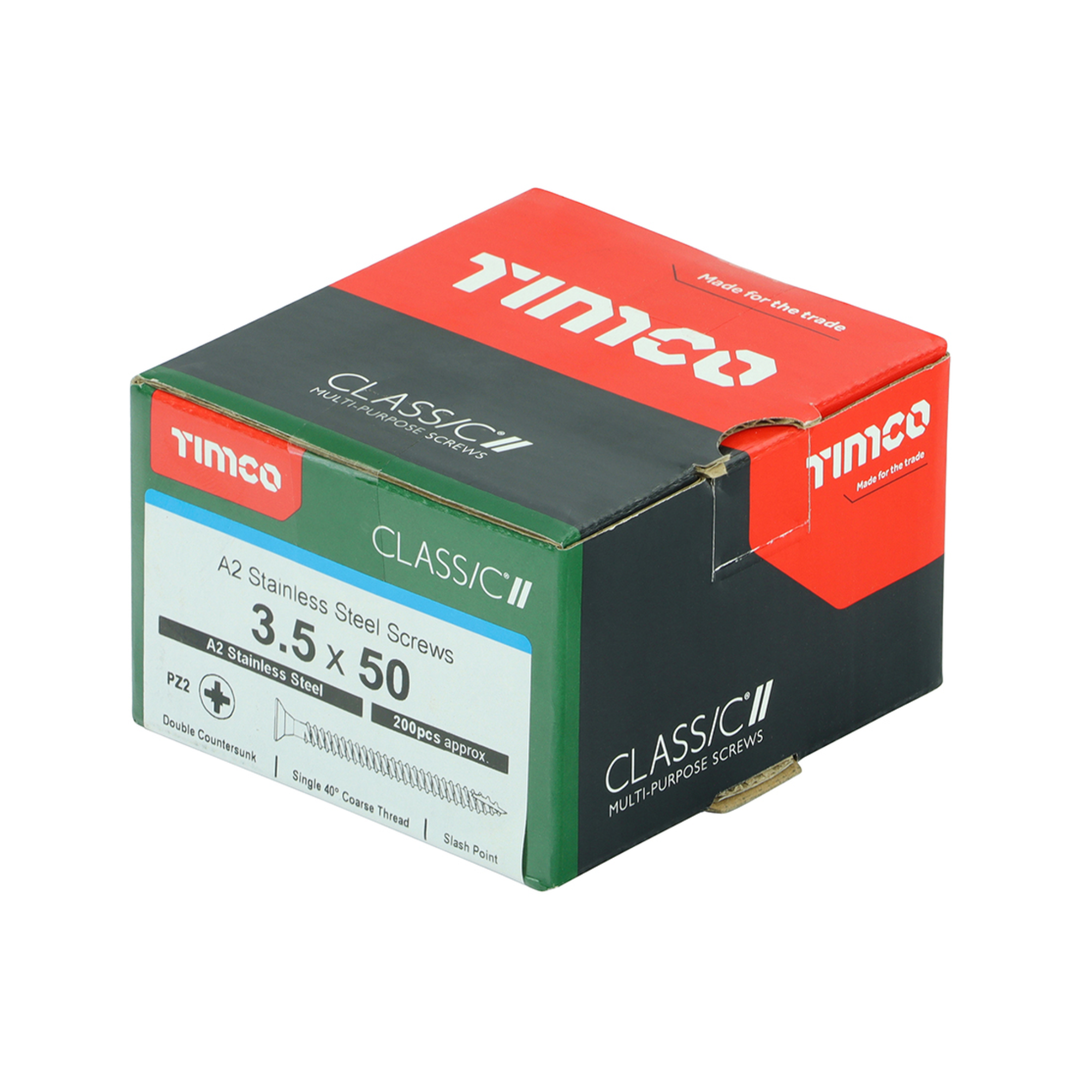 TIMCO A2 Stainless Steel Multi-Purpose Screws – Corrosion Resistant PZ Countersunk Fixings for Wood, MDF & Plastic – Multiple Sizes Available