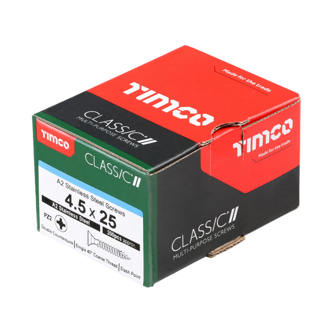 TIMCO A2 Stainless Steel Multi-Purpose Screws – Corrosion Resistant PZ Countersunk Fixings for Wood, MDF & Plastic – Multiple Sizes Available