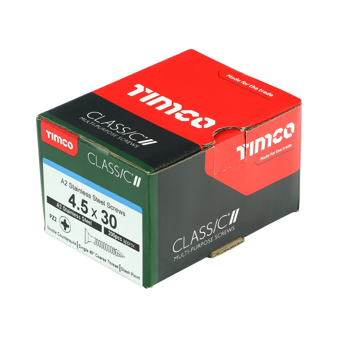 TIMCO A2 Stainless Steel Multi-Purpose Screws – Corrosion Resistant PZ Countersunk Fixings for Wood, MDF & Plastic – Multiple Sizes Available