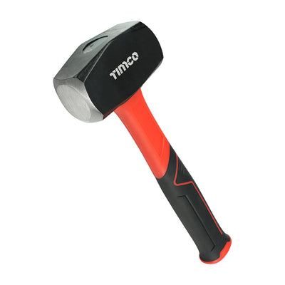 4lb Lump Hammer – Hardened & Tempered Steel Head with Fibreglass Core and Anti-Vibration Grip for Demolition, Masonry & Construction Tasks (1 UNIT)