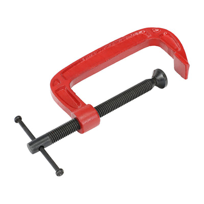 4" (100mm) G Clamp – 470kg Cast Iron Clamp with Powder Coating & Steel Spindle for Woodworking, Metalwork & Construction (PACK OF 1)