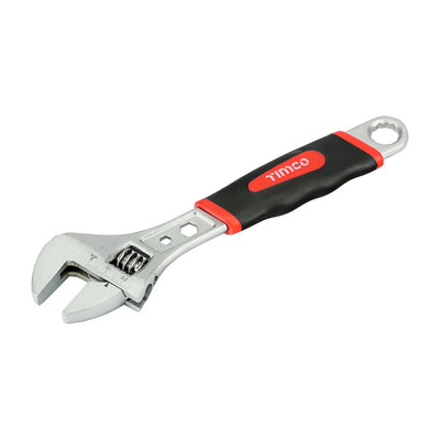 8" Adjustable Wrench – Chrome Vanadium Spanner with 28mm Jaw Opening & Soft-Grip Handle (PACK OF 1)