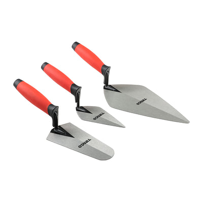 (PACK OF 3) Assorted Brick Trowel Set – 3pcs Carbon Steel Masonry & Pointing Tools