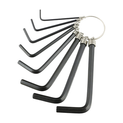 (8 PC) Metric Hex Key Keyring Set – Cr-V Steel Allen Wrenches (1.5mm–6mm) – Rust Resistant