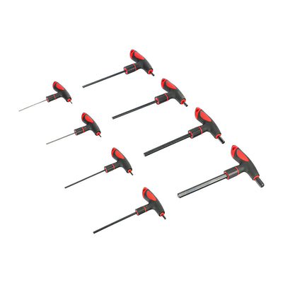 (8 PC) T-Handle Hex Key Set – Metric Cr-V Steel Allen Wrenches (2mm–10mm) – Ergonomic Soft-Grip Handles