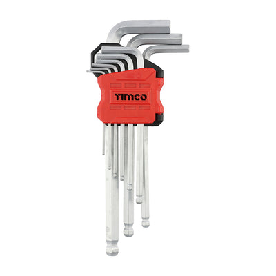 (9 PC) Long Arm Ball End Hex Key Set – Metric Cr-V Steel Allen Wrenches (1.5mm–10mm) – High Torque & Angled Access