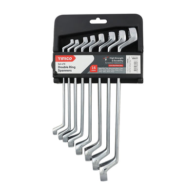 (PACK OF 8PC) Double Ring Spanner Set – Metric Chrome Vanadium Steel Wrenches