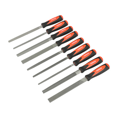 (CASE OF 9PC) File & Rasp Set – 9 Piece Premium Steel Kit with Soft Grip Handles