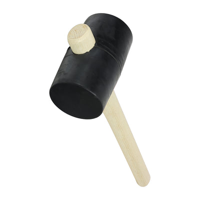32oz Black Rubber Mallet with Ash Wood Handle – Solid Rubber Head for Controlled Impact (1 UNIT)