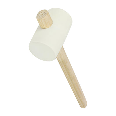 16oz White Rubber Mallet – Non-Marking Solid Rubber Head with Ash Wood Handle (1 UNIT)