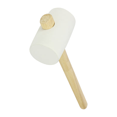 24oz White Rubber Mallet – Non-Marking Solid Rubber Head with Ash Wood Handle – Ideal for Tiling, Flooring & Assembly (1 UNIT)
