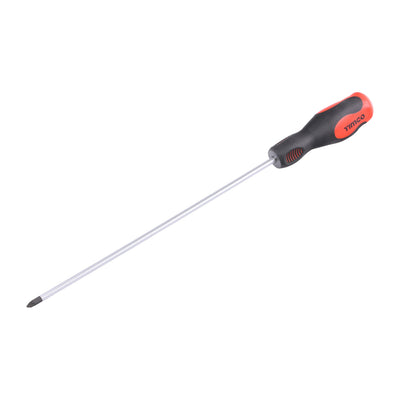 PZ1 x 250mm Long Reach Pozi Screwdriver | No. 1 Tip 10 Inch Blade S2 Steel Magnetic Fine Work Tool