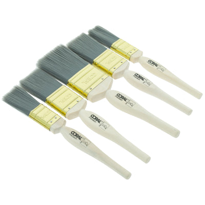 1.5" to 4" (5PC) Coral Precision Paint Brush Set | Professional Decorating & DIY Projects | Smooth Finish & Versatility