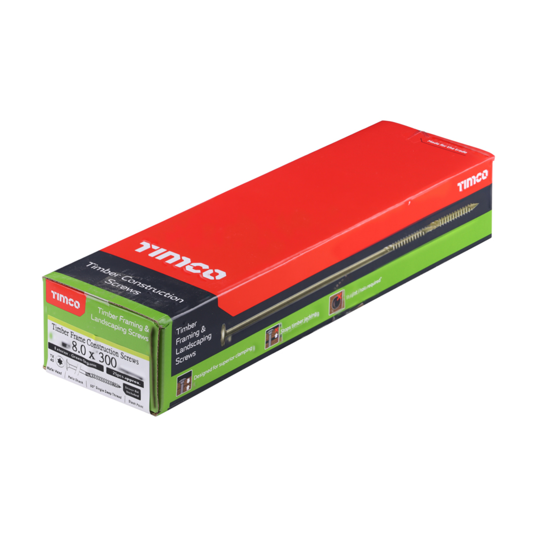 Timber Frame & Landscaping Screws – Wafer Head, Green Exterior | Multiple Sizes Available