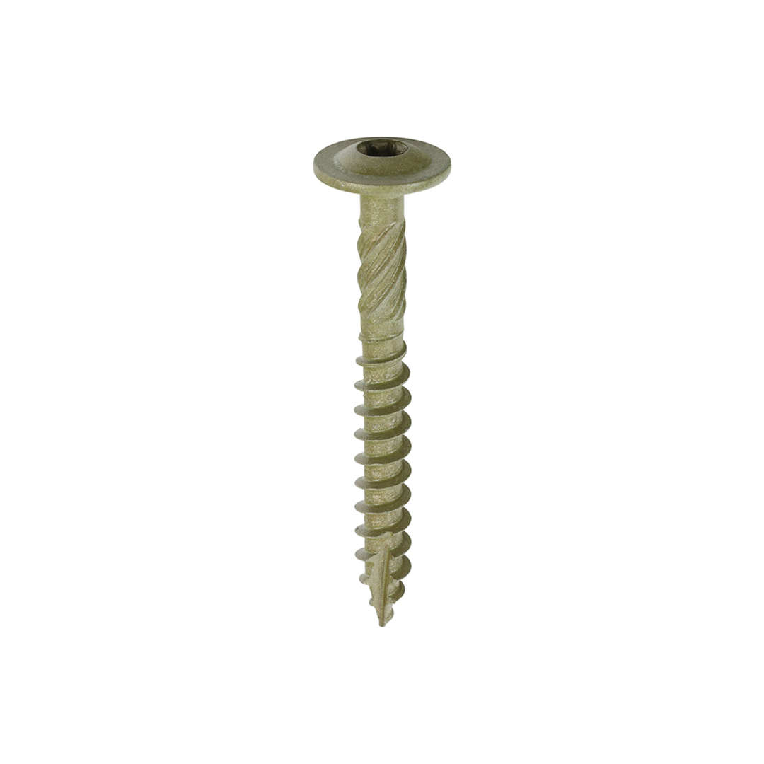 Timber Frame & Landscaping Screws – Wafer Head, Green Exterior | Multiple Sizes Available