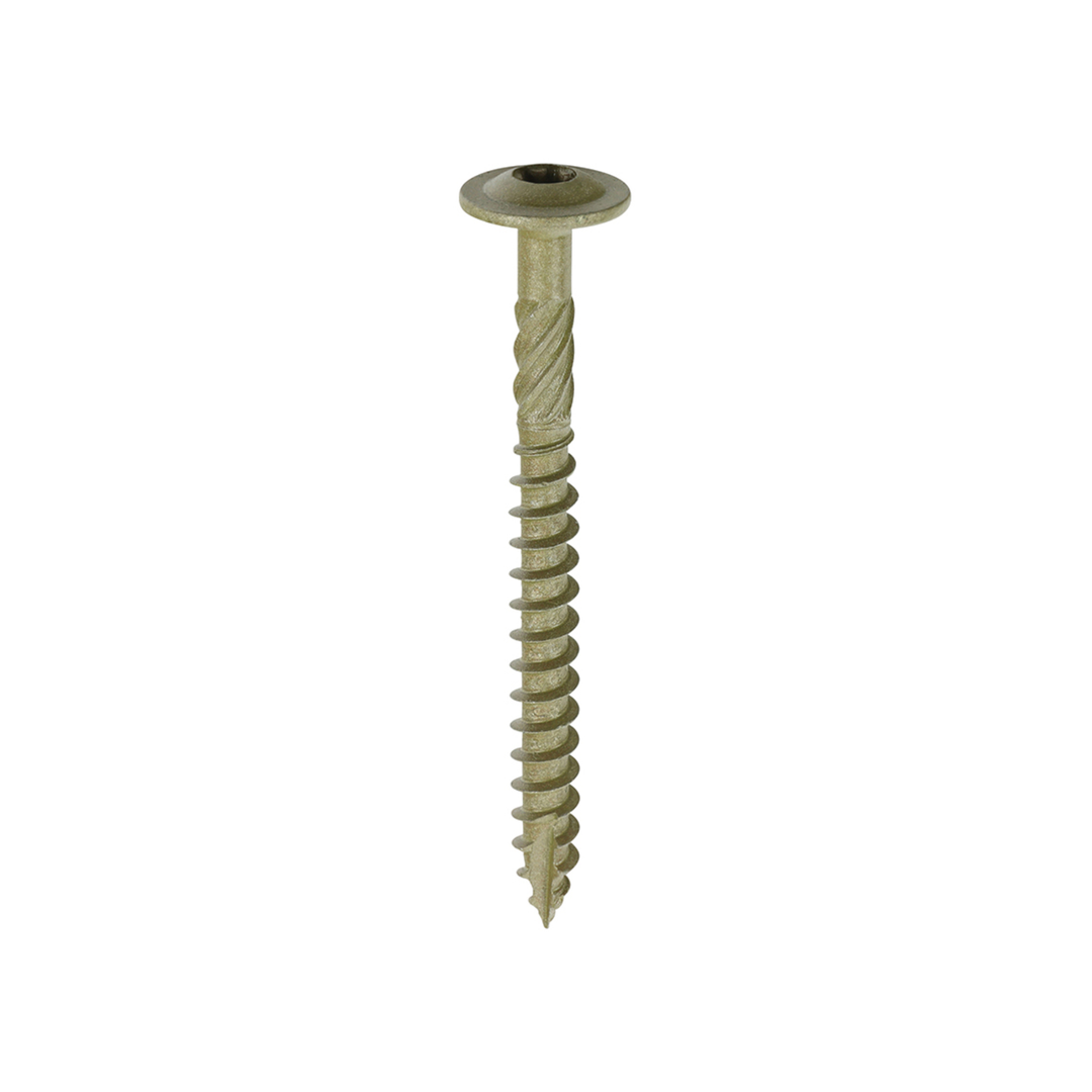 Timber Frame & Landscaping Screws – Wafer Head, Green Exterior | Multiple Sizes Available