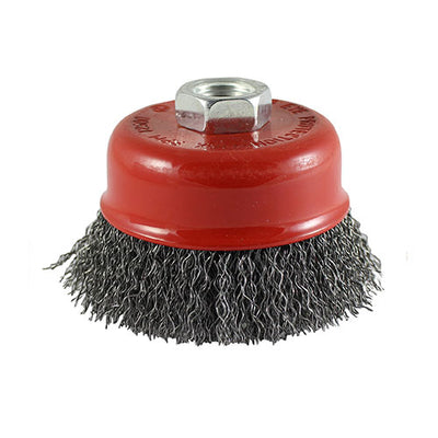 Timco Drill Cup Brush – Crimped Carbon Steel Wire, ¼″ Shank, 4 ,500 RPM