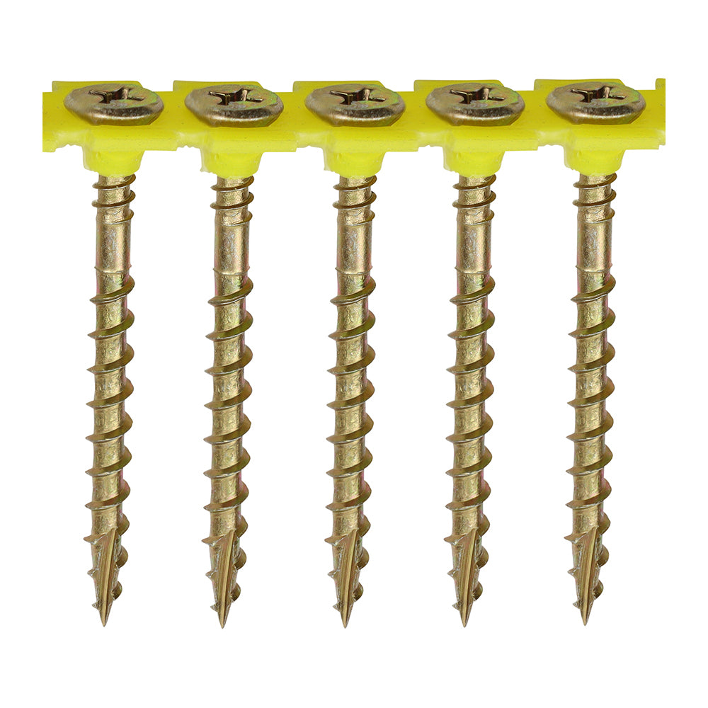 Solo Collated Chipboard & Woodscrews – PH Double Countersunk Yellow Finish