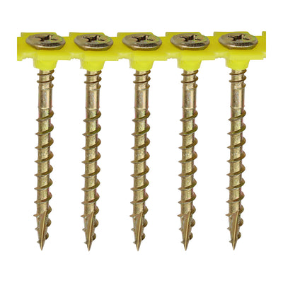 Solo Collated Chipboard & Woodscrews – PH Double Countersunk Yellow Finish
