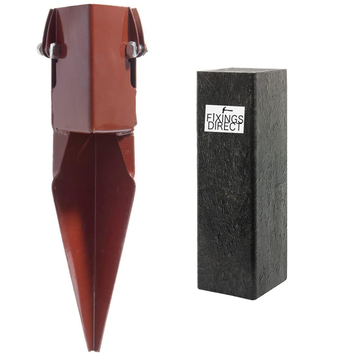 100mm (4") Industrial Fence Post Repair Spike Support (Includes Free Driving Tool) 300mm