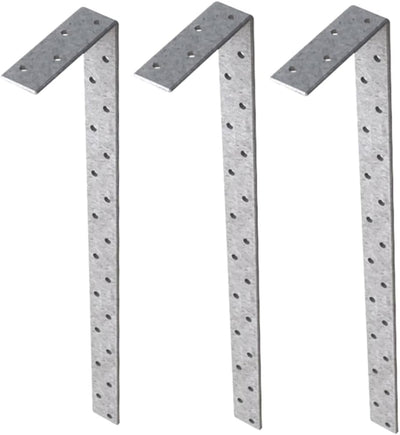 steel L-brackets with pre-drilled holes