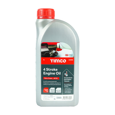 1L 4 Stroke Engine Oil | Mono-Grade SAE 30 API SE High Viscosity Lubricant for Lawn Mowers, Air Compressors & Small Petrol Engines