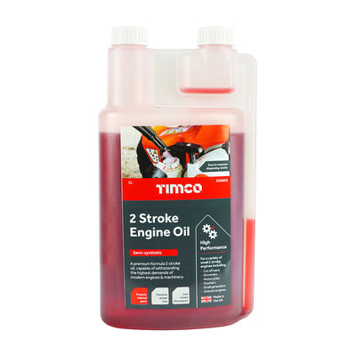 1L 2 Stroke Engine Oil | Semi-Synthetic JASO FD Low Smoke High Performance Lubricant for Strimmers, Mowers & Scooters