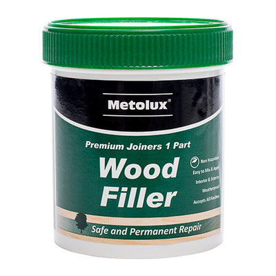(250ml TIN) Light Oak Wood Filler for Interior Timber Repairs – Metolux 1-Part Smooth Finish