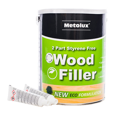 (3.3L TIN) White 2-Part Styrene Free Wood Filler – Professional Grade Timber Repair for Interior & Exterior