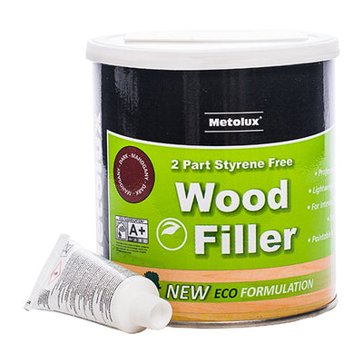 (770ml TIN) Mahogany Styrene-Free Wood Filler – 2 Part Timber Repair Compound for Interior & Exterior Wood Restoration