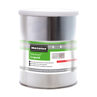 (1kg TIN) Grey 2-Part Metoset Liquid Mortar – Crack & Cavity Repair Compound for Concrete, Brick & Stone