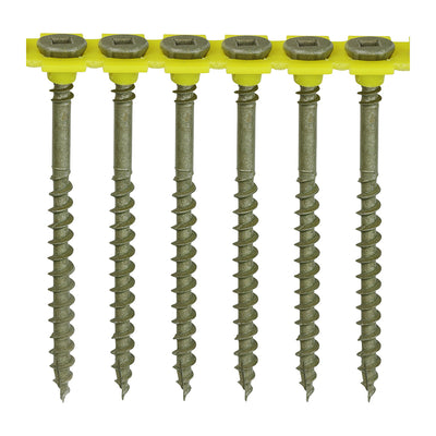 4.5 x 65mm C2 Collated Deck-Fix Screws – SQ Drive, Countersunk Twin-Cut, Green – Box of 500