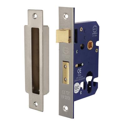 155 x 25mm Euro Sashlock – Satin Nickel Door Lock for Euro Profile Cylinders, 47.5mm Centres BS EN 12209 Certified (BOX OF 1)