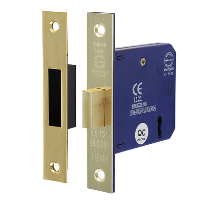 120 x 22mm 3 Lever Deadlock 78mm Case / 58mm Backset– Electro Brass Mortice Lock for Interior & Commercial Wooden Doors (BOX OF 1)