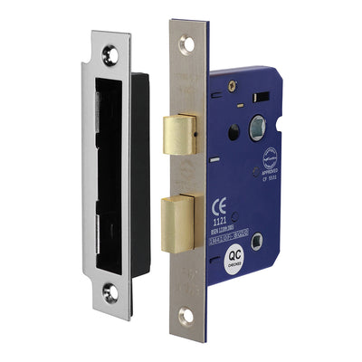 152 x 22mm Bathroom Lock – Satin Nickel Internal Door Lock with Turn Function for Domestic & Commercial Washrooms - BS EN 12209 Certified (BOX OF 1)