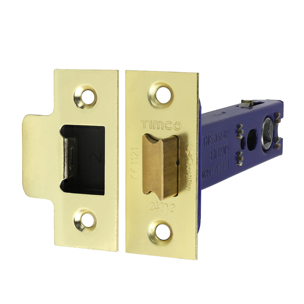 60 x 25 Architectural Tubular Latch – Electro Brass & Satin Nickel Dual Finish Door Latch for Sprung or Unsprung Handles, Fire Door Rated (BAG OF 1)