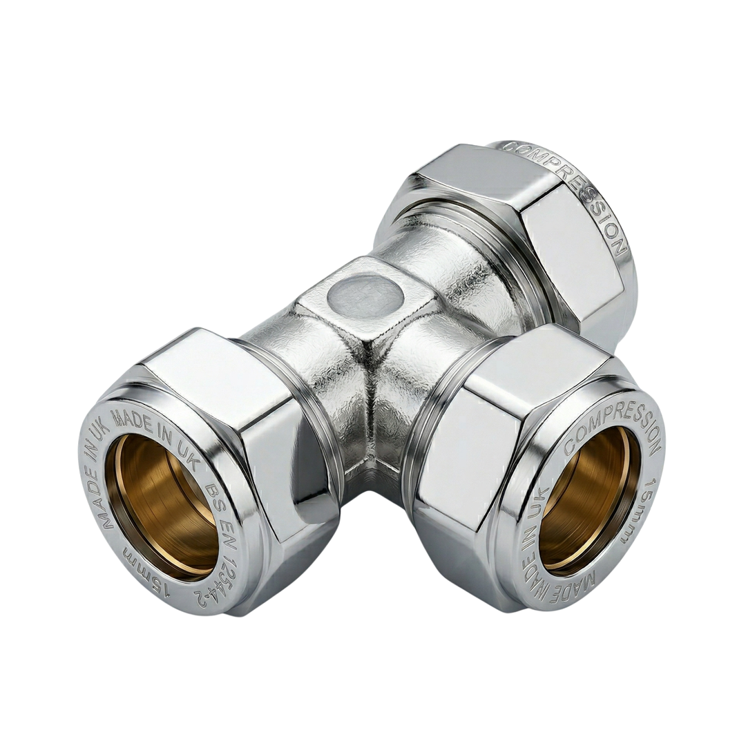 2 Pack IsoPlus+ 15mm Chrome Compression Plumbing Fittings Range