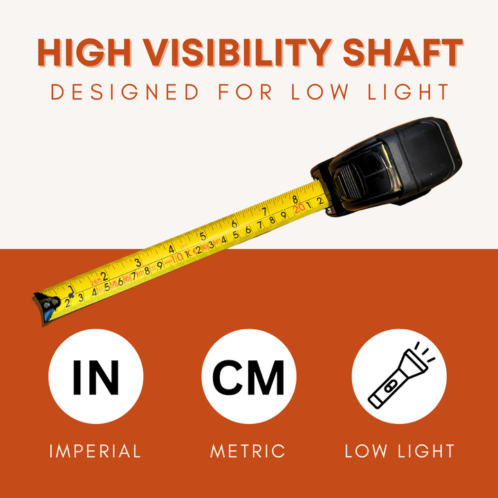 Infinity 8m Heavy Duty Tape Measure Impact Proof (Metric & Imperial Measurements)