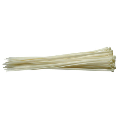 Draper 8.8 x 500mm white nylon cable ties pack of 100.