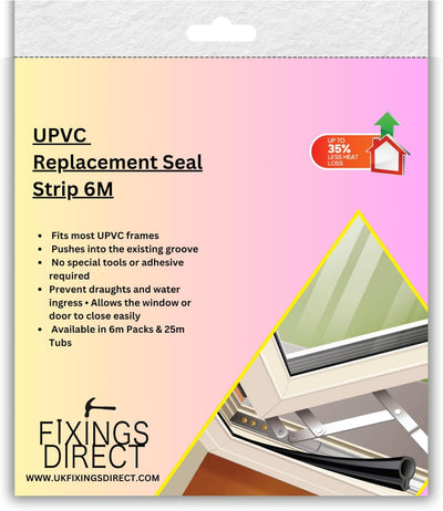 6m Universal UPVC Rubber Window Seal Replacement Strip 8mm
