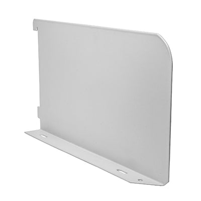 (BAG OF 1 PAIR) Twin Slot Shelf End – White Steel Shelf Support & End Stop for Wall Shelving Systems