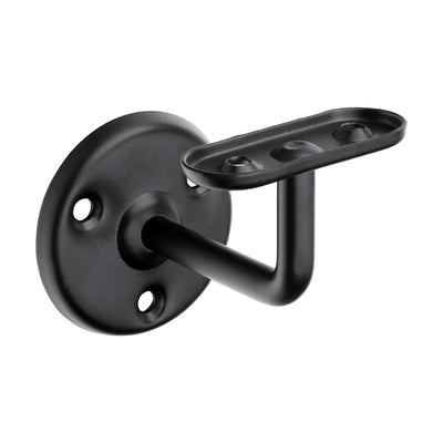 63mm Steel Handrail Bracket – Epoxy Black Wall Mount for Timber Stair Rails, Balustrades & Indoor Handrail Installations (PACK OF 1)