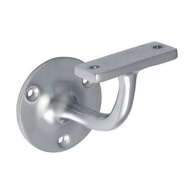 64mm Satin Chrome Handrail Bracket – Wall Mounted Stair Rail Support with Fixings – For Timber Handrails (BAG OF 1)