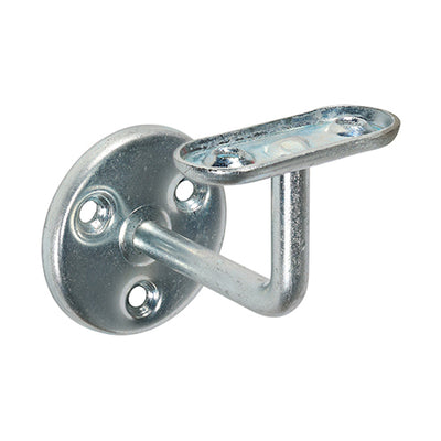 63mm Steel Handrail Brackets – Zinc Wall Mount Supports for Timber Stair Rails, Balustrades & Indoor Handrail Installations (PACK OF 2)
