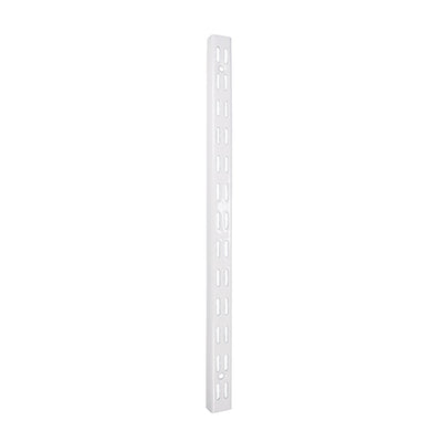 (BOX OF 10) Twin Slot Upright – White Antimicrobial Powder-Coated Steel Shelving Rail