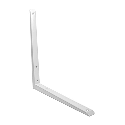 (1 UNIT) Mitred Shelf Bracket – White Steel Wall Mount Support for Floating Shelves